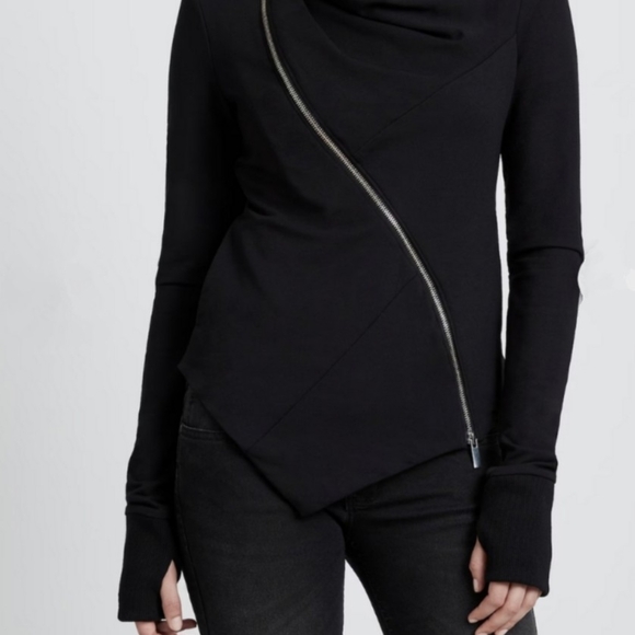 Asymmetric Zip Up Lightweight Sweatshirt, Hoyt Sweatshirt Jacket - Picture 3 of 5